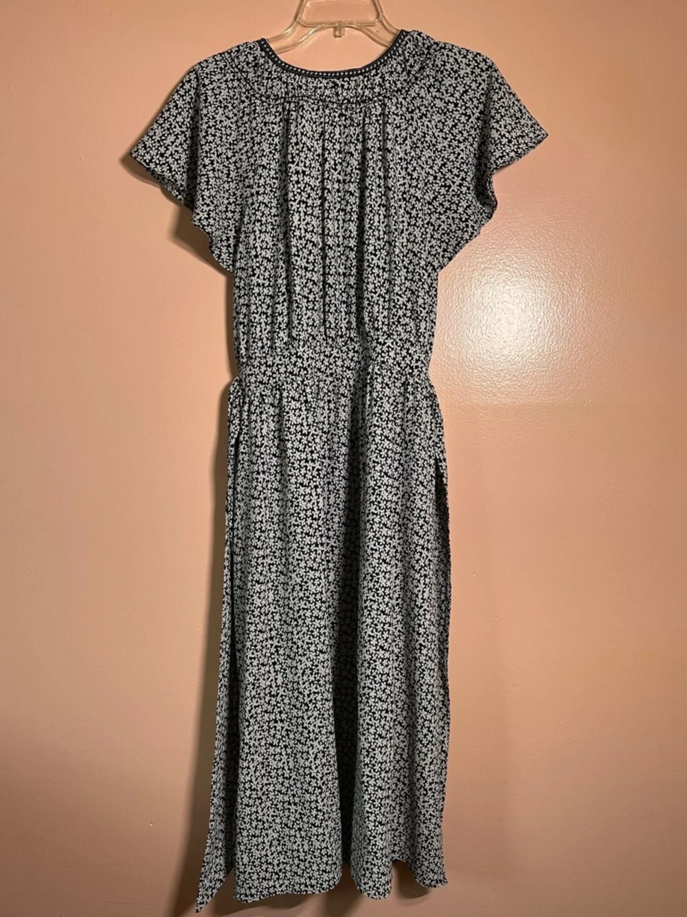 NWT Max Studio Black and White Floral Maxi Dress with Tie - Picture 7 of 7